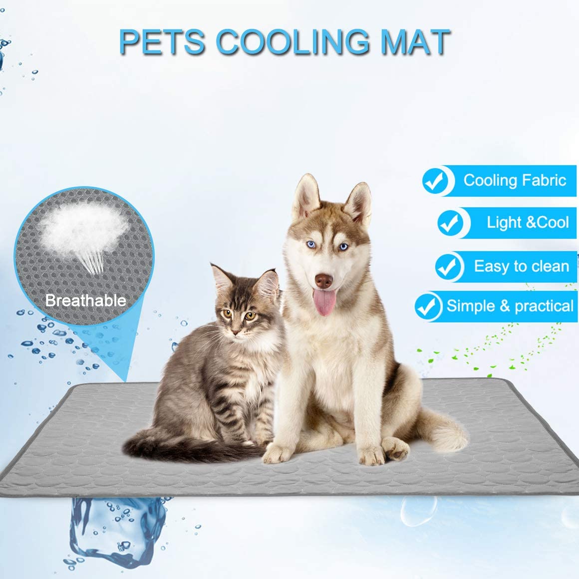 Pet Cooling Mat Summer Pad Large Mat For Dog Cat Breathable Blanket Cat Ice Pad Washable Sofa Car Pet Self Cooling Dog Sleep Mat · v2
